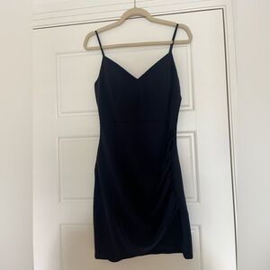 Elegant Navy Blue Spaghetti Strap Dress